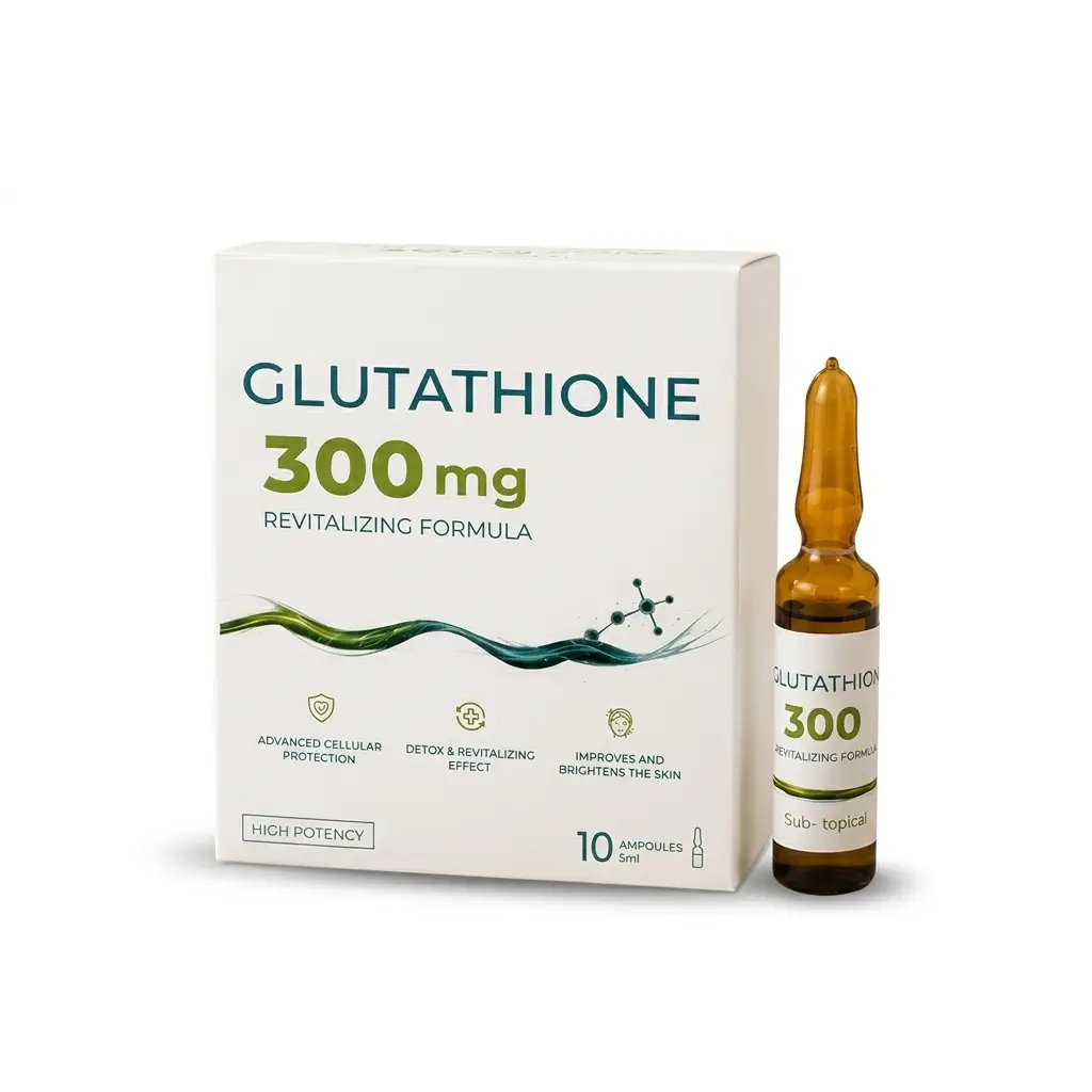 Glutathione 300 mg – Fórmula Revitalizante Anti-Edad y Antioxidante (10 Ampollas)