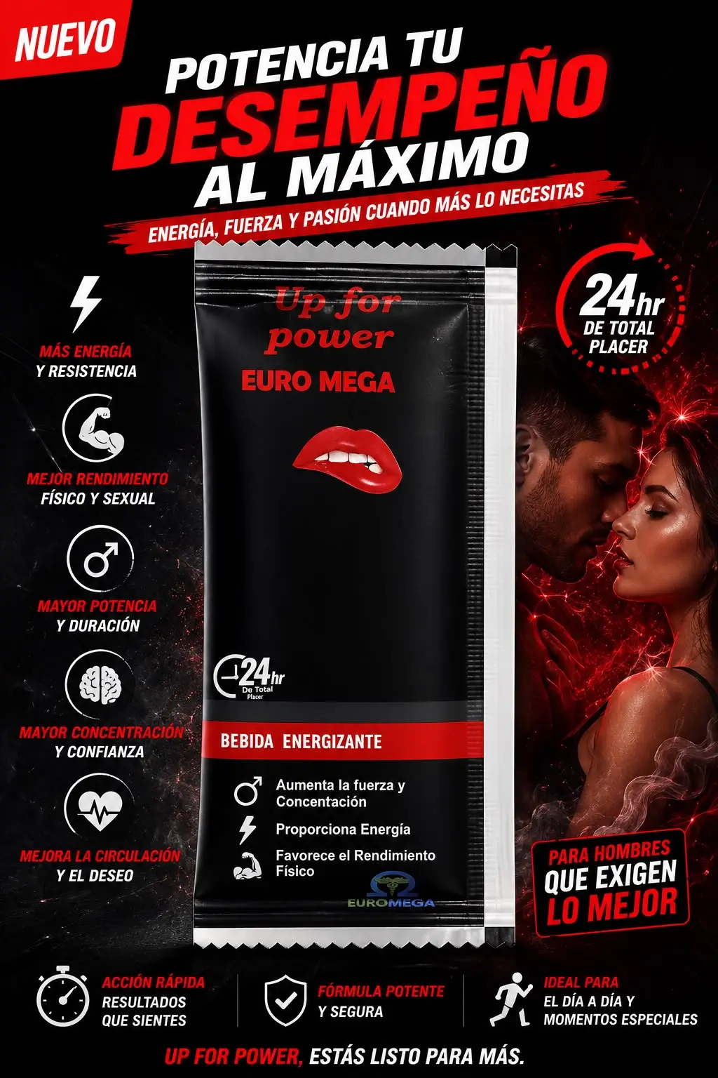 Up For Power - Bebida Energizante en Gel 24h (Euromega) - Image 2